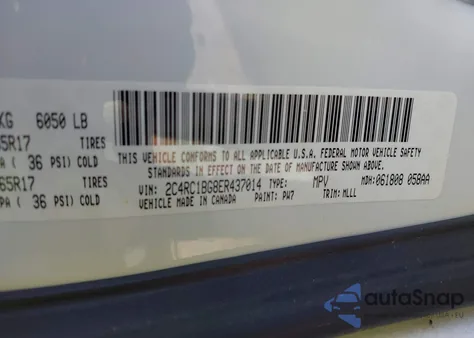 2014 Chrysler Town & Country Touring из США, поврежденный, VIN 2C4RC1BG8ER437014